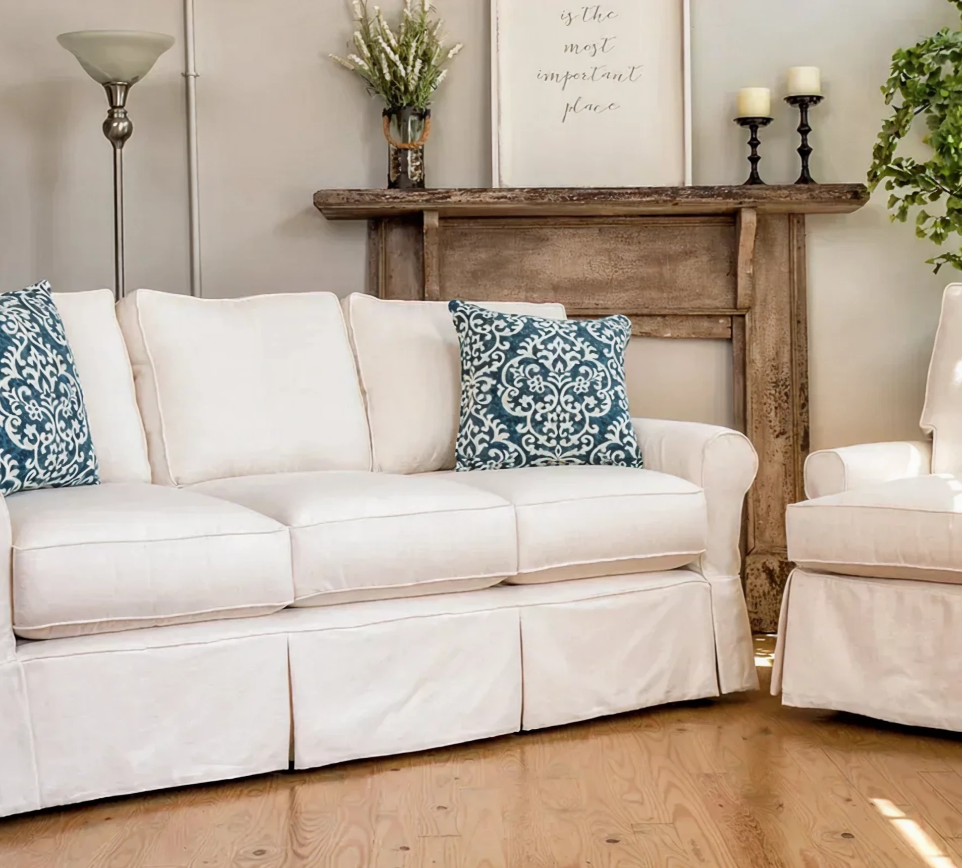 Elegant decor with white and blue accents